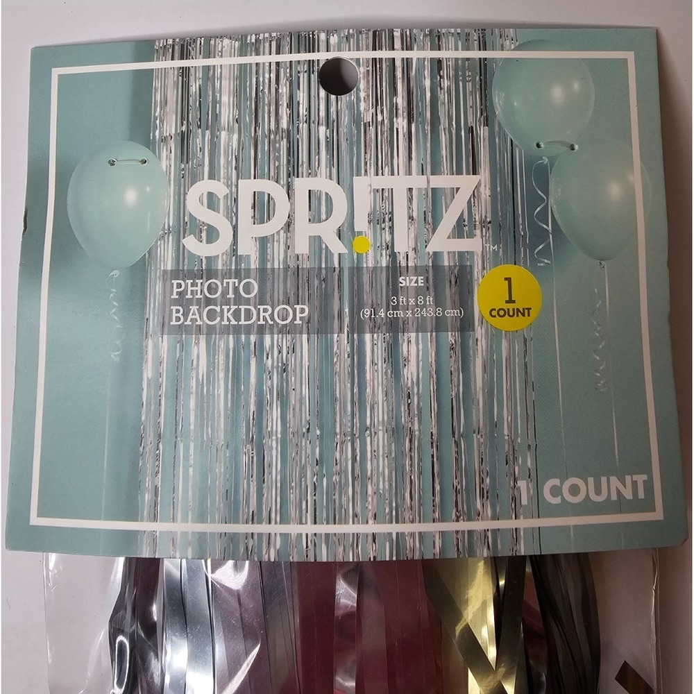 New Spritz Photo Backdrop‎ Curtain Metallic Silver Decoration 3ft x 6ft